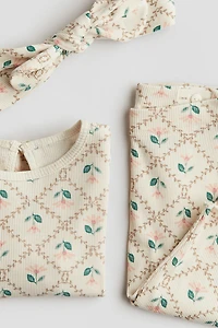 Ensemble 3 pièces en coton côtelé