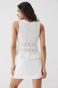 Linen-Blend Mini Skort