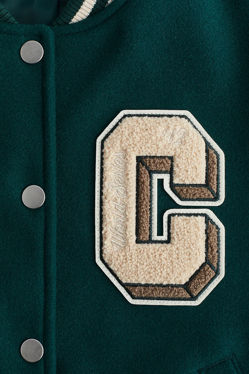 Appliquéd Baseball Jacket
