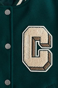 Appliquéd Baseball Jacket