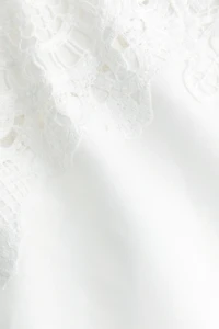Lace-Detail Linen-Blend Top