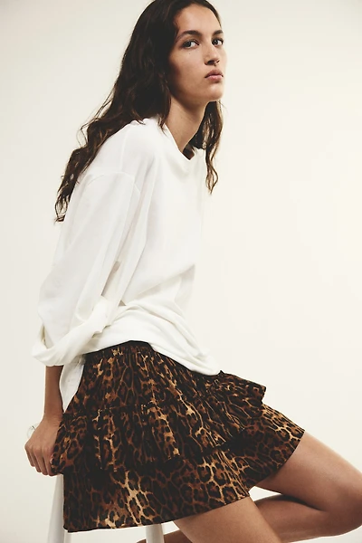 Tiered Viscose-Blend Skirt