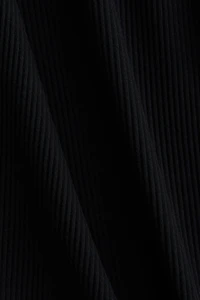 Trumpet-Sleeved Ribbed Dress