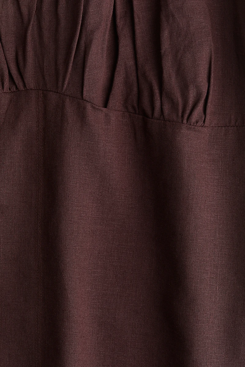 Linen-Blend Strappy Dress