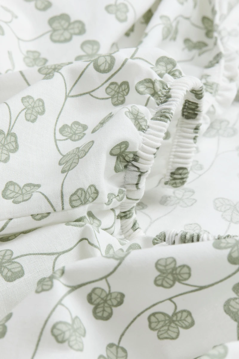 Patterned Cotton Fitted Sheet