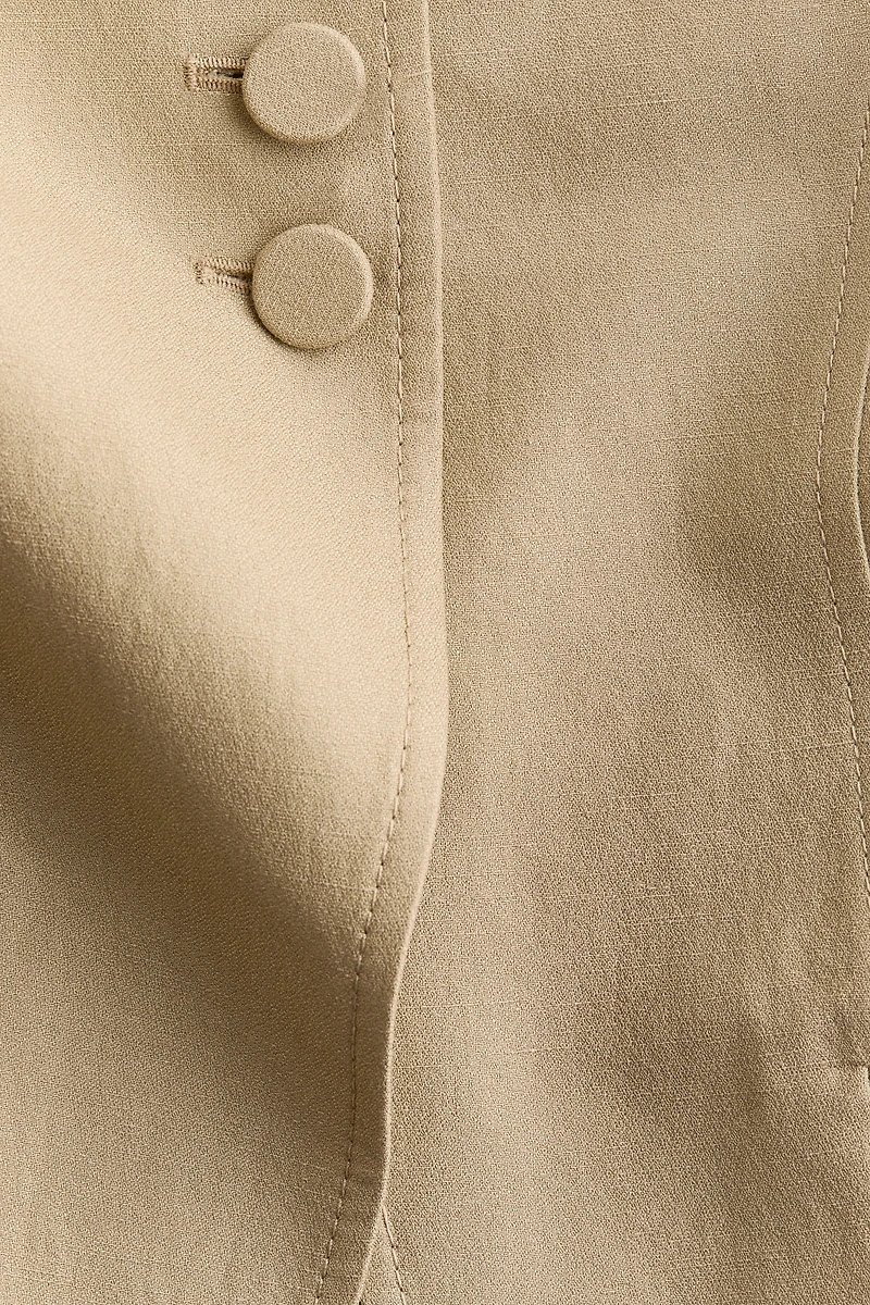 Linen-Blend Hourglass Blazer