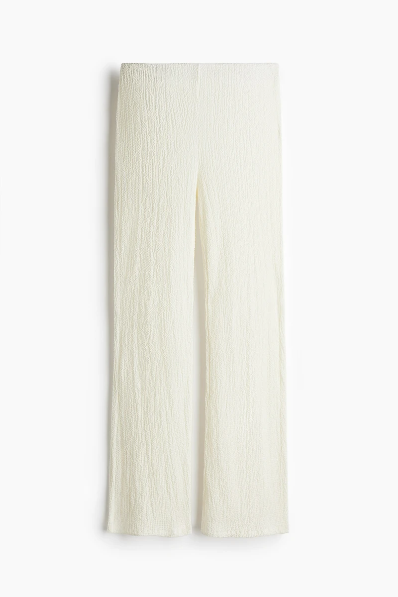 Pantalon texturé et évasé