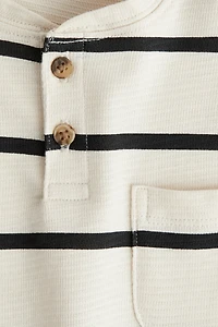 T-shirt en coton avec col tunisien