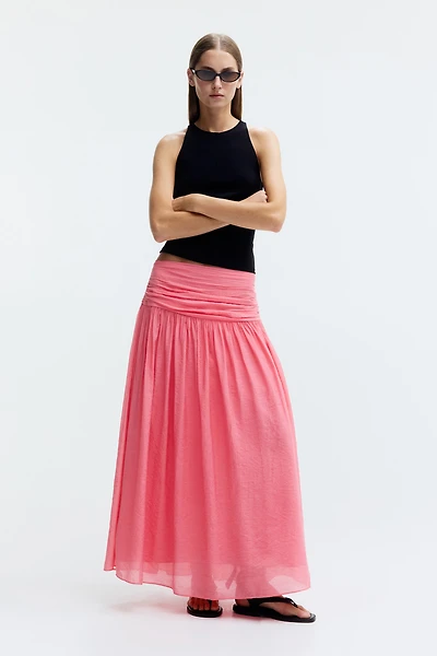 Gathered Crêpe Skirt