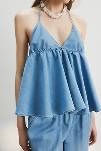Denim Halterneck Top