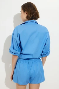 Cotton Balloon-Leg Beach Shorts