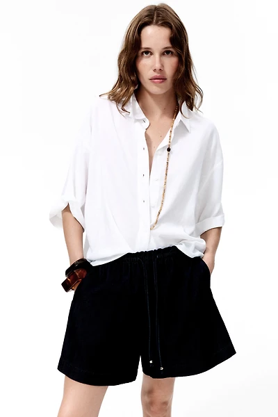 Oversized Linen-Blend Shirt