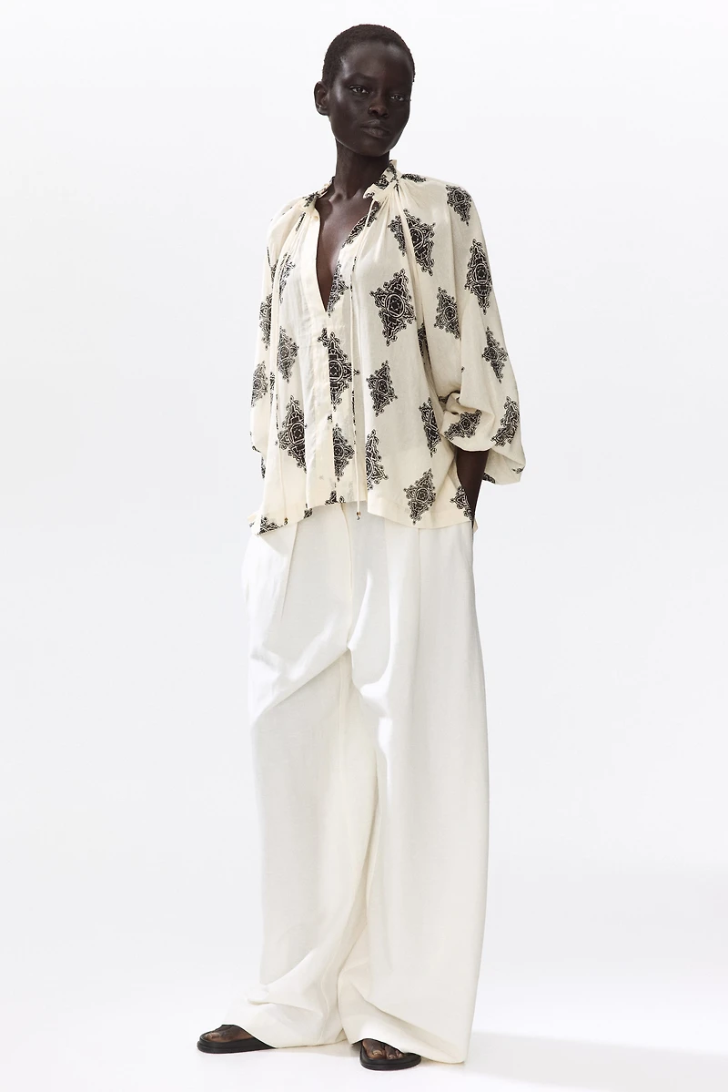 Blouse grande taille à manches ballon