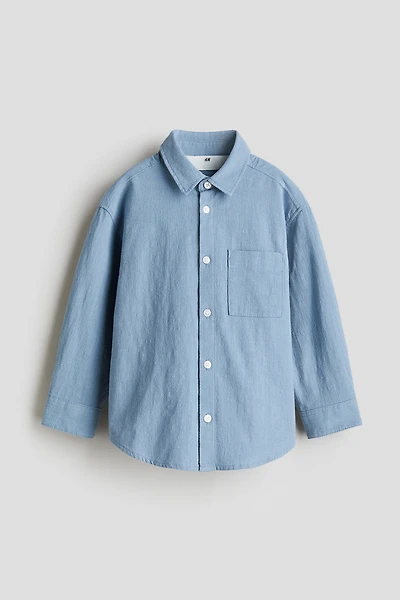 Loose-Fit Textured Cotton Shirt
