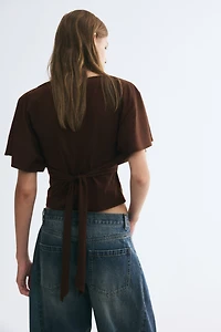 Tie-Back Boat-Neck Top