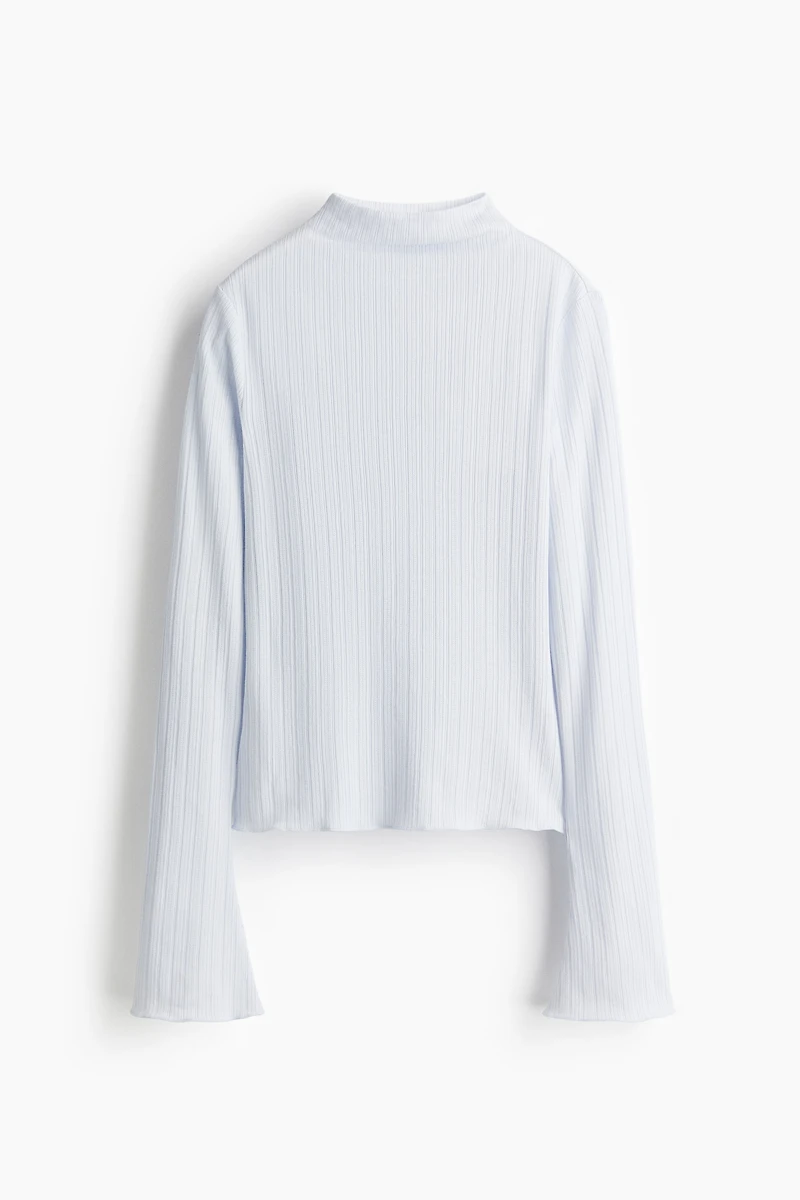 Ribbed Mock Turtleneck Top