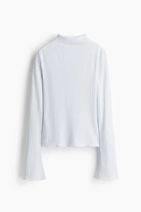 Ribbed Mock Turtleneck Top