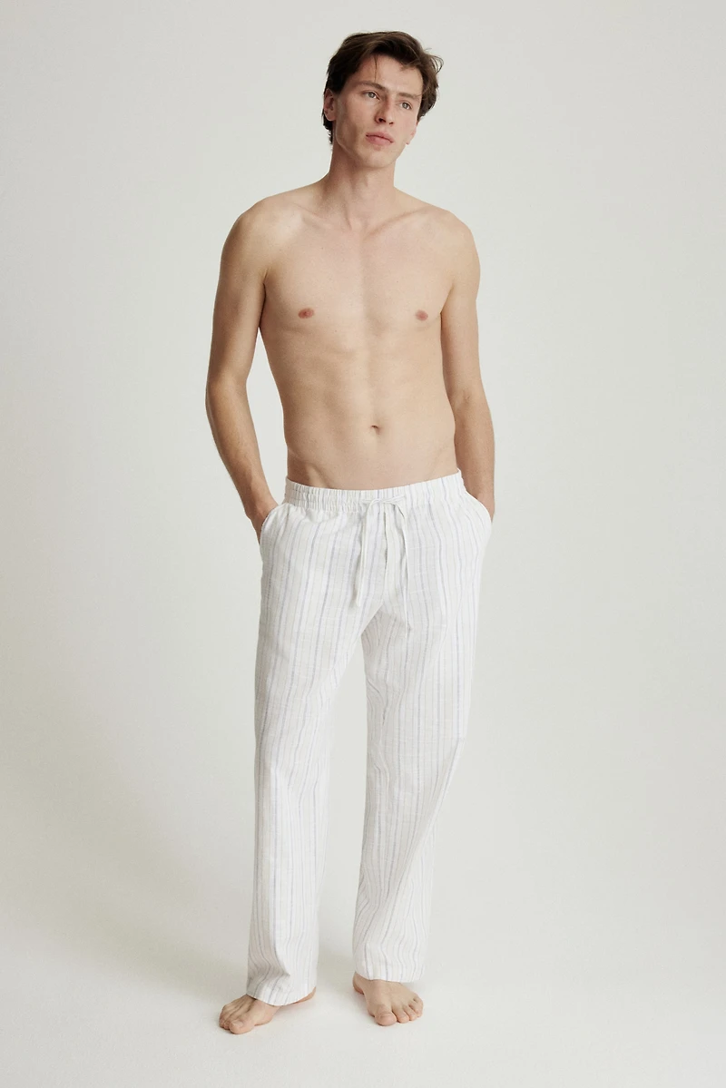 Pantalon coupe décontractée en coton
