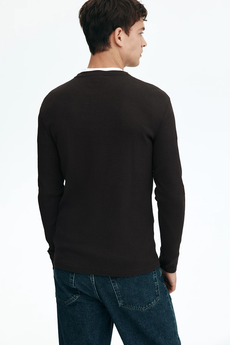 Slim Fit Waffled Jersey Shirt