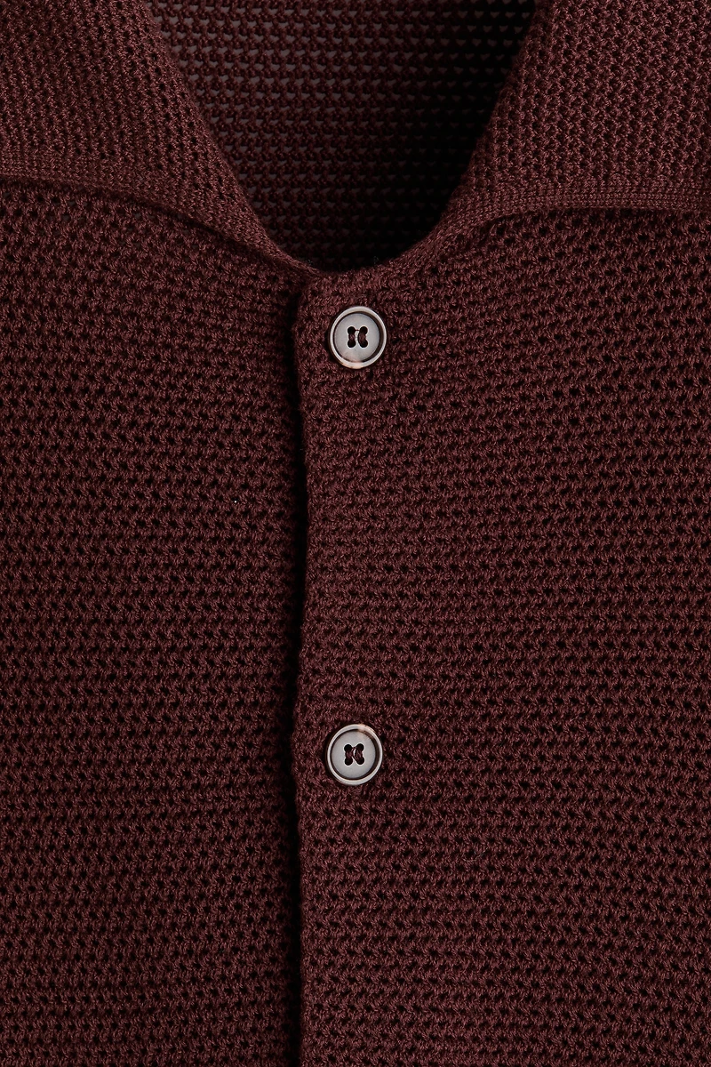 Chemise classique en tricot ajouré