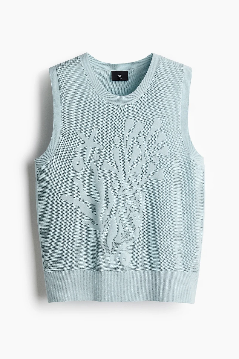 Slim-Fit Jacquard-Knit Sweater Vest