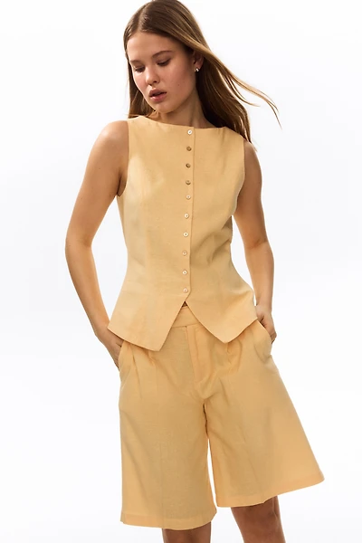 Short Bermuda en lin mélangé