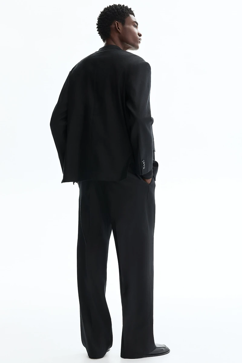 Relaxed-Fit Tailored Linen-Blend Pants