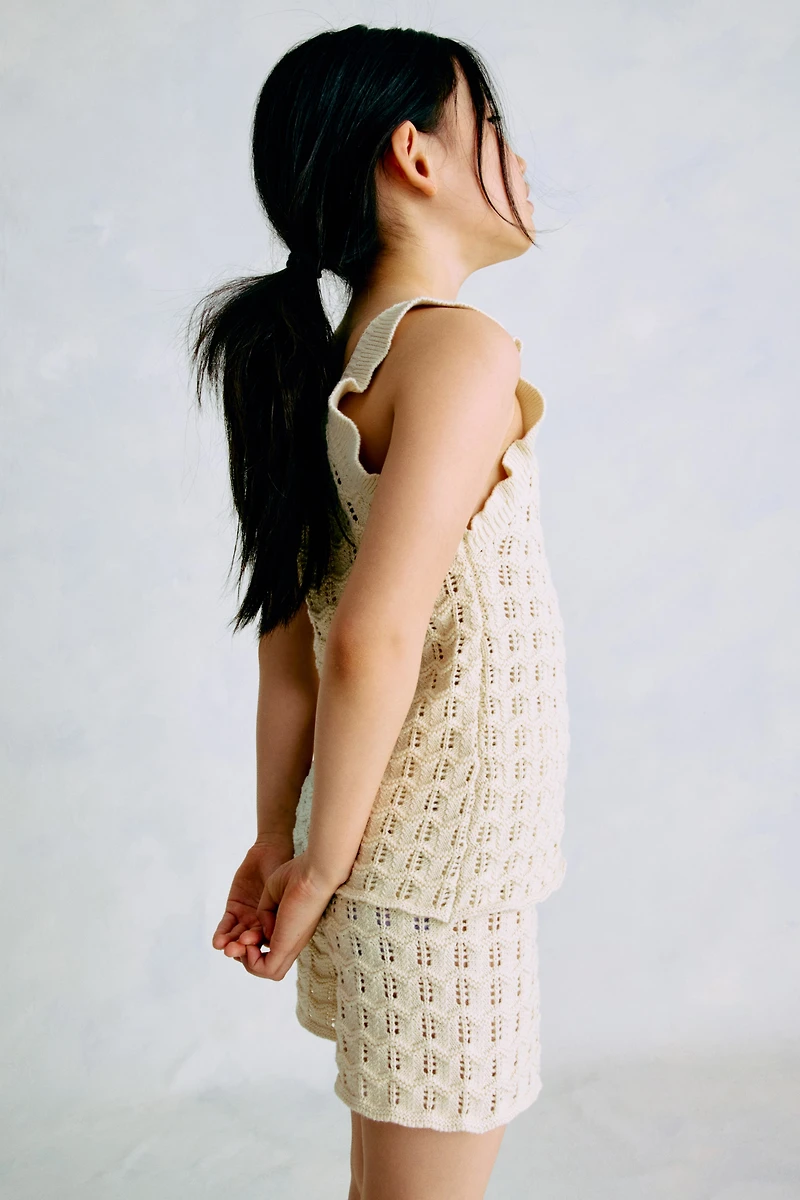 2-Piece Cotton Pointelle-Knit Set