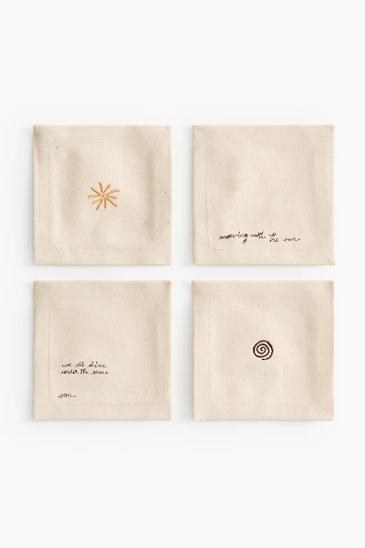 4-Pack Embroidered-Detail Coasters