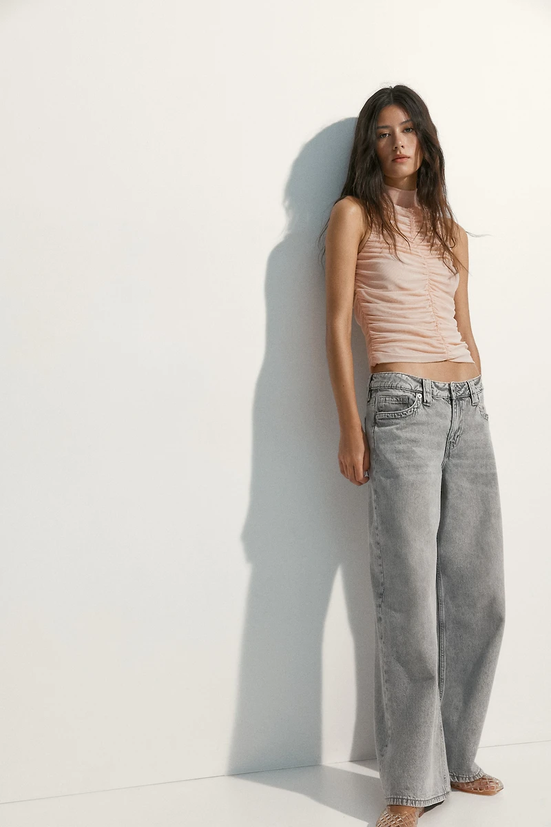 Ruched Mesh Top