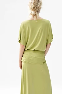 Robe maxi à effet drapé