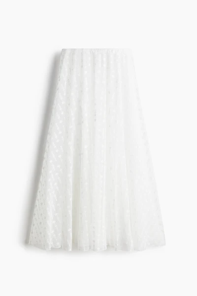 Embroidered Mesh Skirt