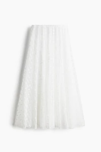 Embroidered Mesh Skirt