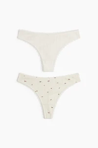 2-pack Pointelle Thong Briefs