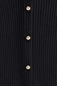 Rib-knit button-front dress