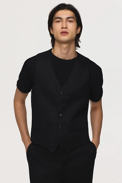 Slim-Fit Linen Suit Vest