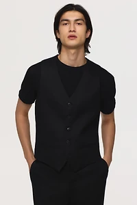 Slim-Fit Linen Suit Vest