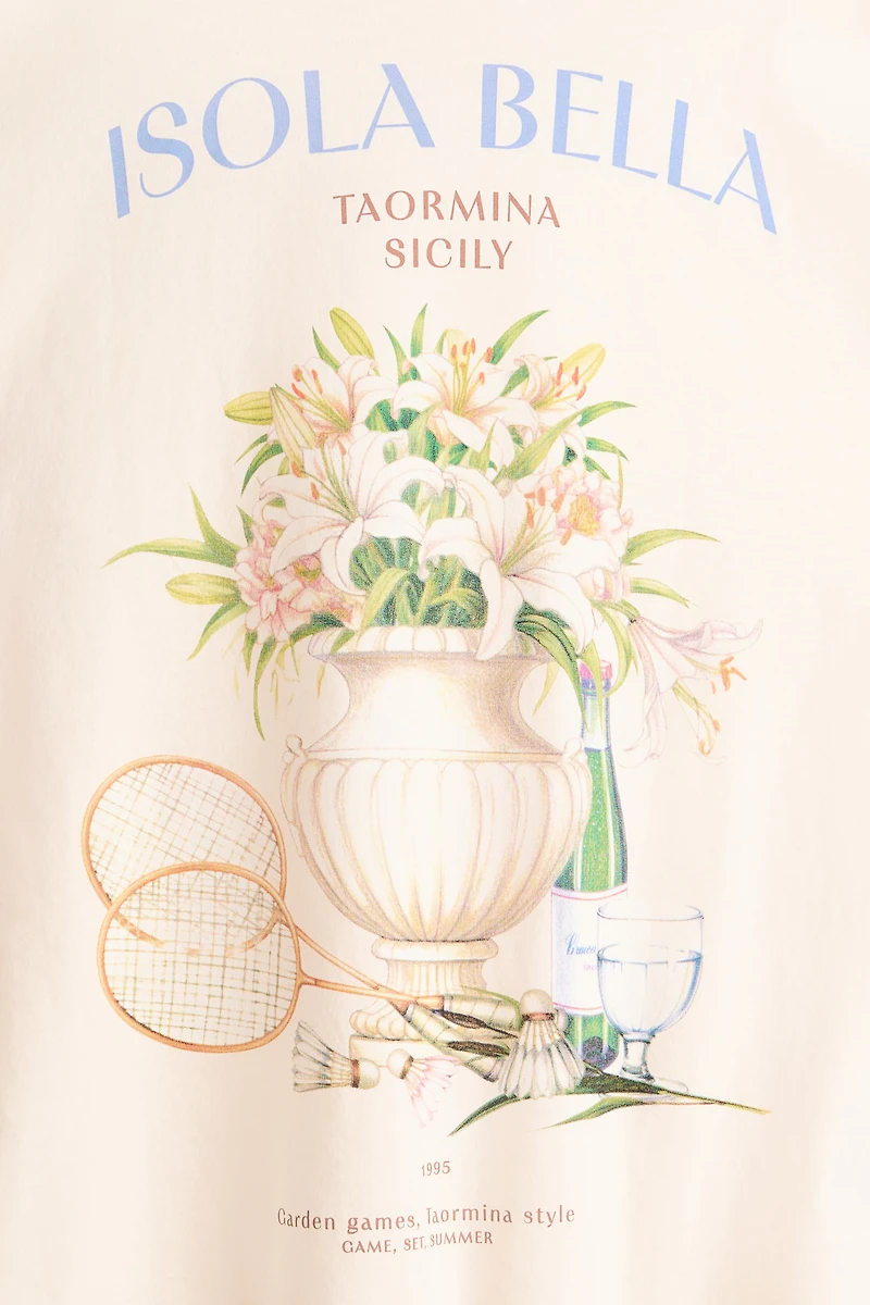 Oversized T-Shirt with Printed Motif