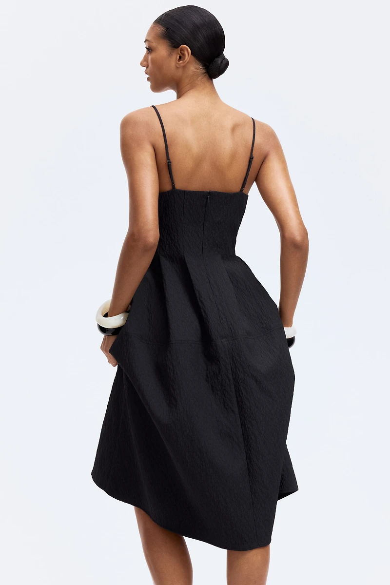 Jacquard-Weave Strappy Dress