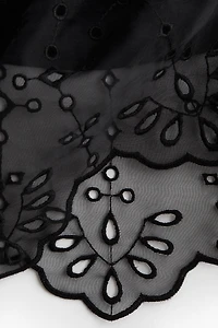 Organza Skirt with Eyelet Embroidery