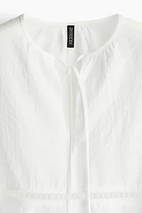 Oversized Blouse with Lace Inset