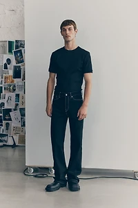 Ribbed Cotton T-Shirt