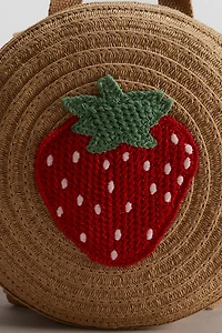 Round Straw Backpack