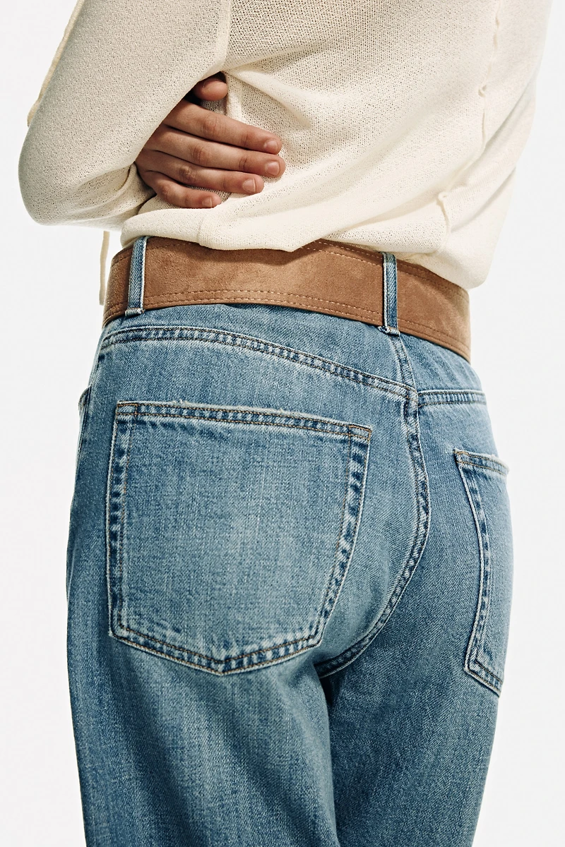 Denim Bermuda Shorts with Belt