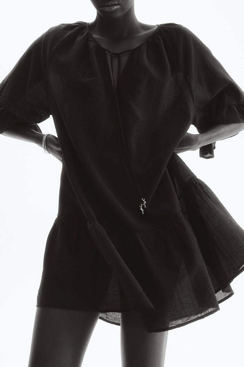Tie-Detail Tunic Dress