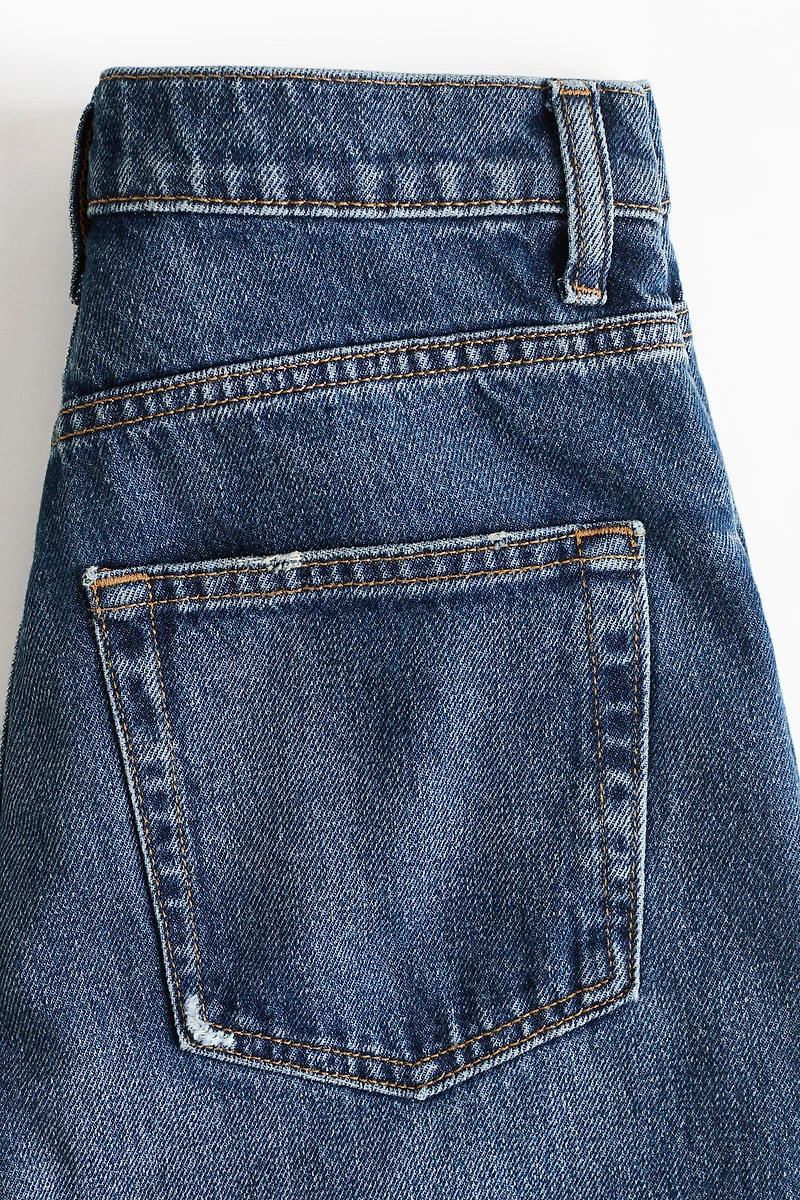 High-Waist Barrel-Leg Ankle Jeans