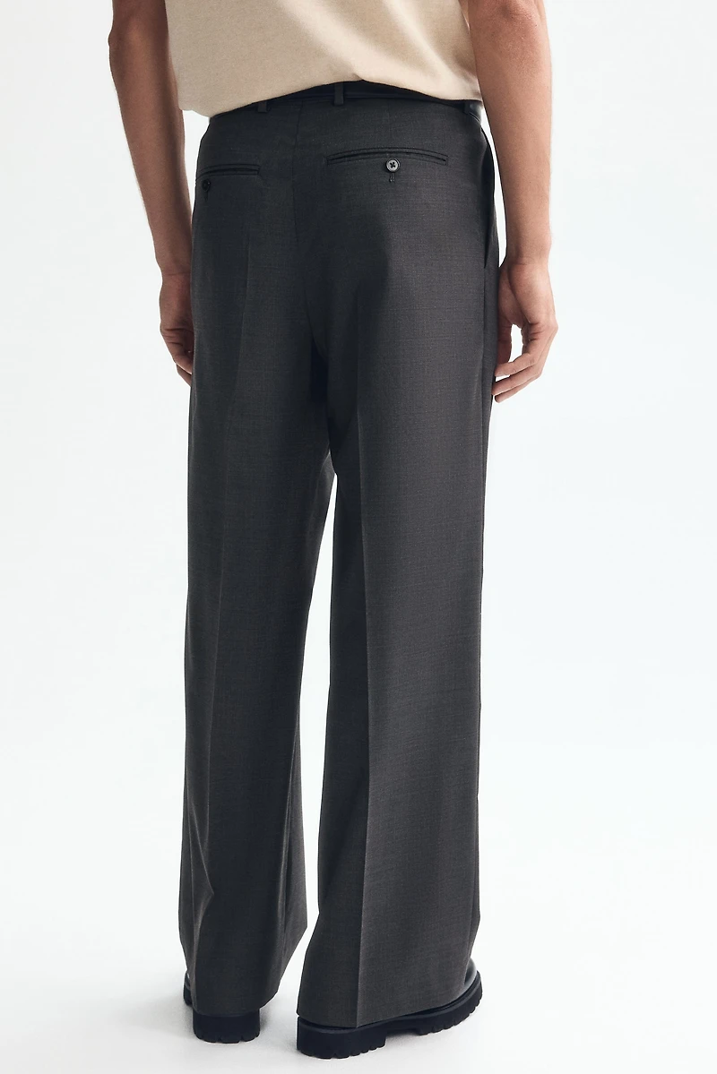 Loose-Fit Wool-Blend Tailored Pants