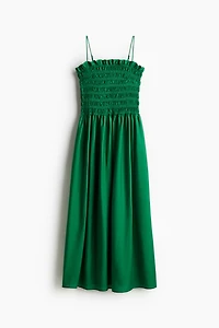 Smocked-Bodice Strappy Dress