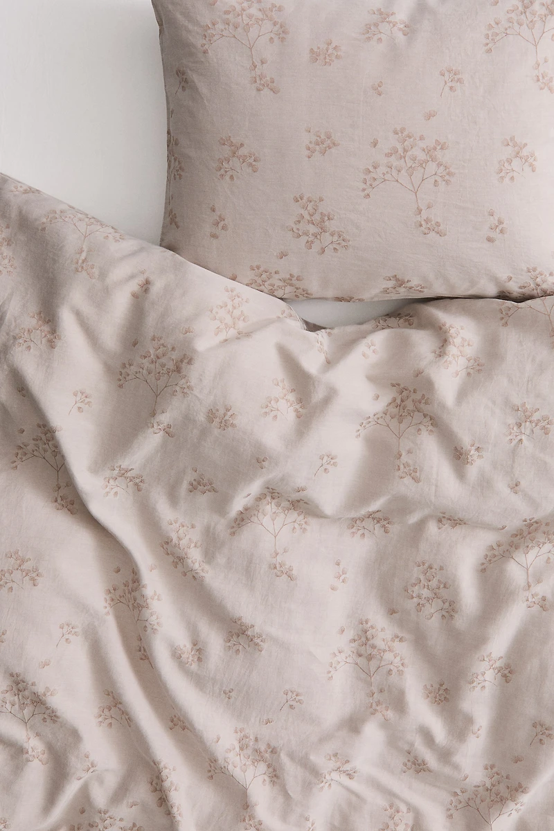 Floral Cotton Twin Duvet Cover Set