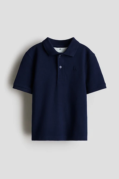 Embroidered-Motif Piqué Polo Shirt